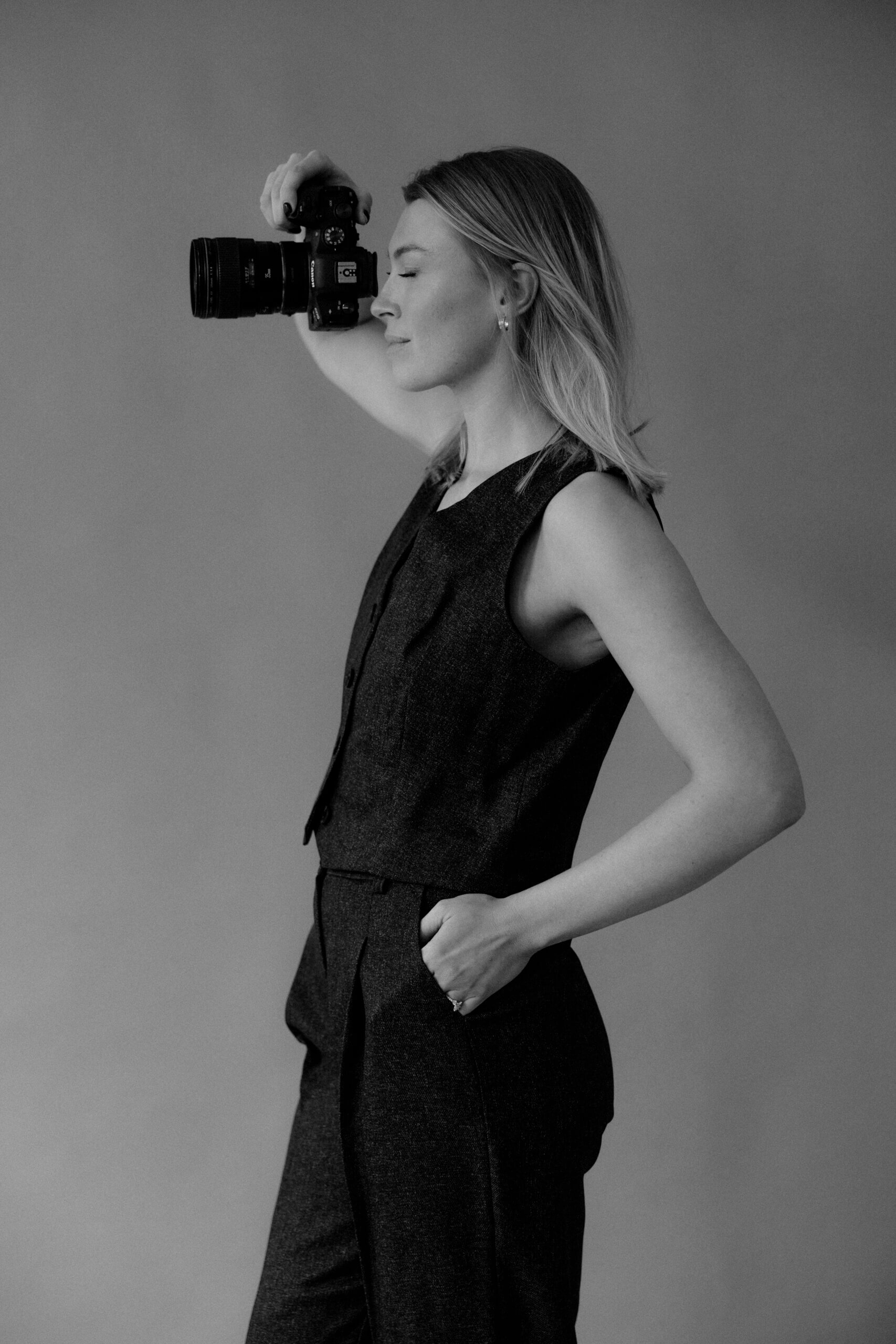 branding photograph of a wedding photographer in a studio